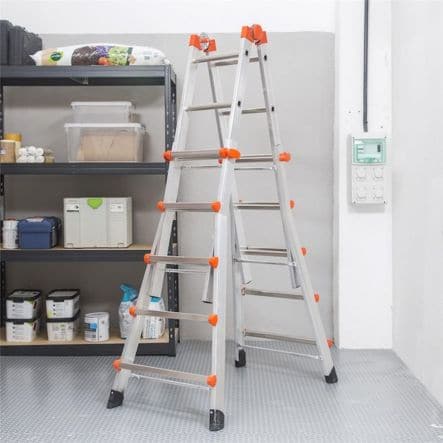 Bricocenter GIANT TELESCOPIC LADDER ALL 5+5 STEPS CAPACITY 150KG