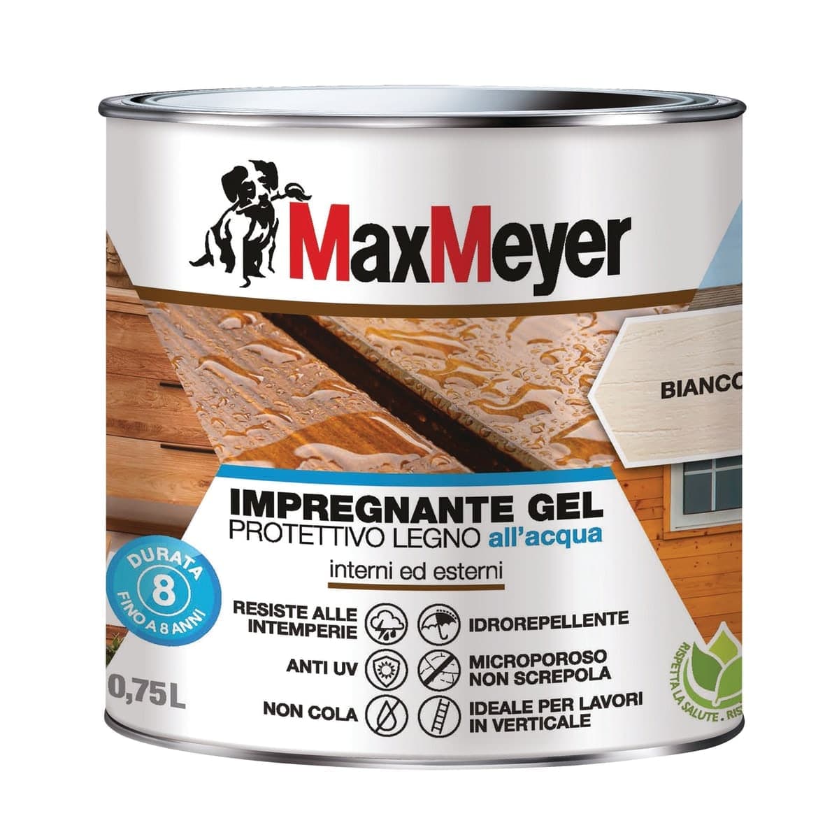 Bricocenter WATER-BASED WHITE GEL WOOD IMPREGNANTE IN GEL Max M. 0.75 LT