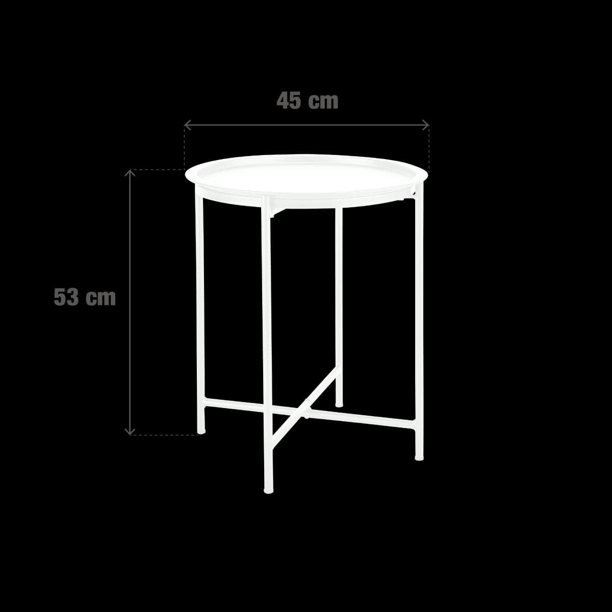 COFFEE TABLE WITH TRAY FUNCTION NATERIAL 45X53 WHITE