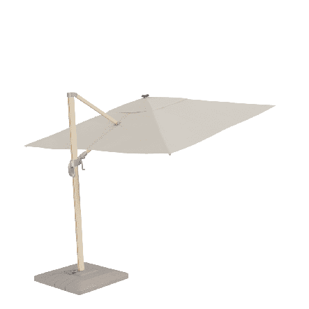 SONORA NATERIAL Umbrella with arms aluminum 290X290 white with led lighting