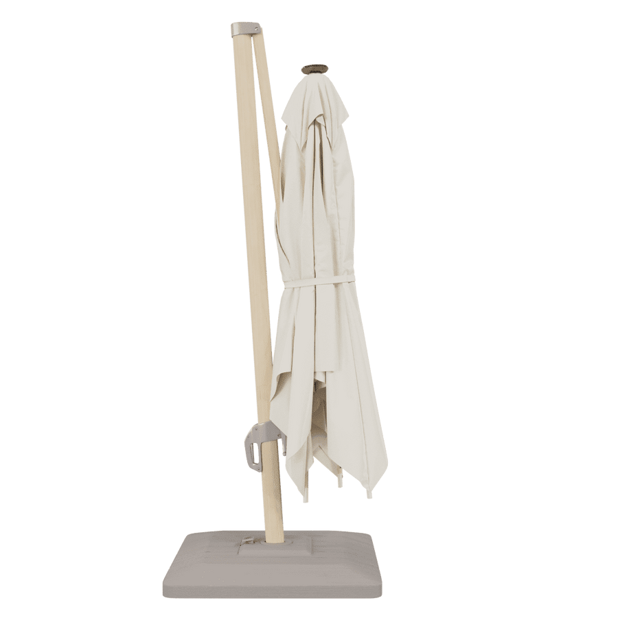 SONORA NATERIAL Umbrella with arms aluminum 290X290 white with led lighting - best price from Maltashopper.com BR500013619