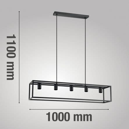 ELDRICK METAL CHANDELIER BLACK L100 CM E27=40W - best price from Maltashopper.com BR420006519