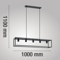 ELDRICK METAL CHANDELIER BLACK L100 CM E27=40W - best price from Maltashopper.com BR420006519