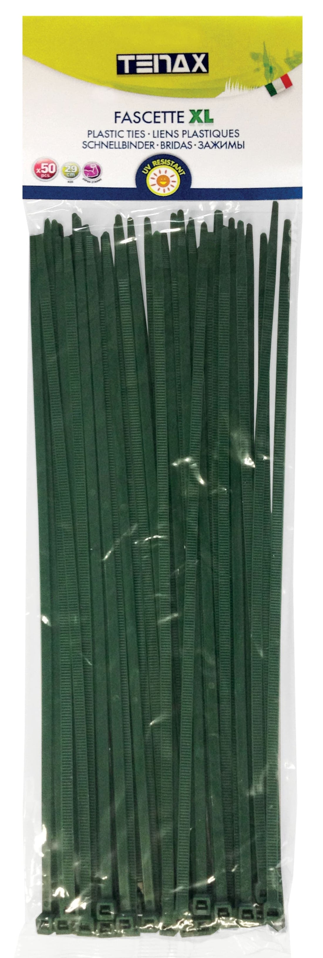 50 CABLE TIES 30 CM GREEN FIX-TIE XL - best price from Maltashopper.com BR500002997