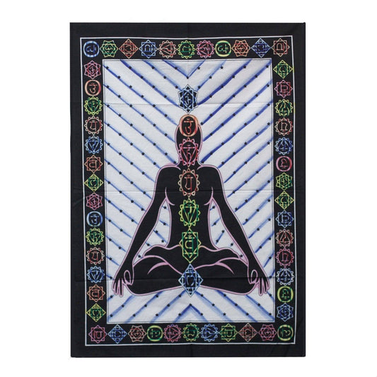 Bliss Handbrushed Cotton Wall Art - Chakra Buddha