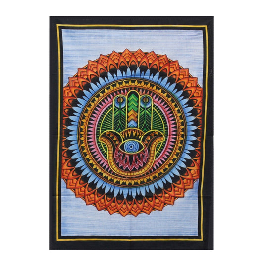 Bliss Handbrushed Cotton Wall Art - Hamsa