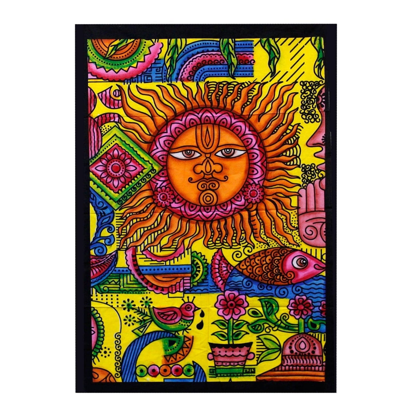 Bliss Handbrushed Cotton Wall Art - Sun