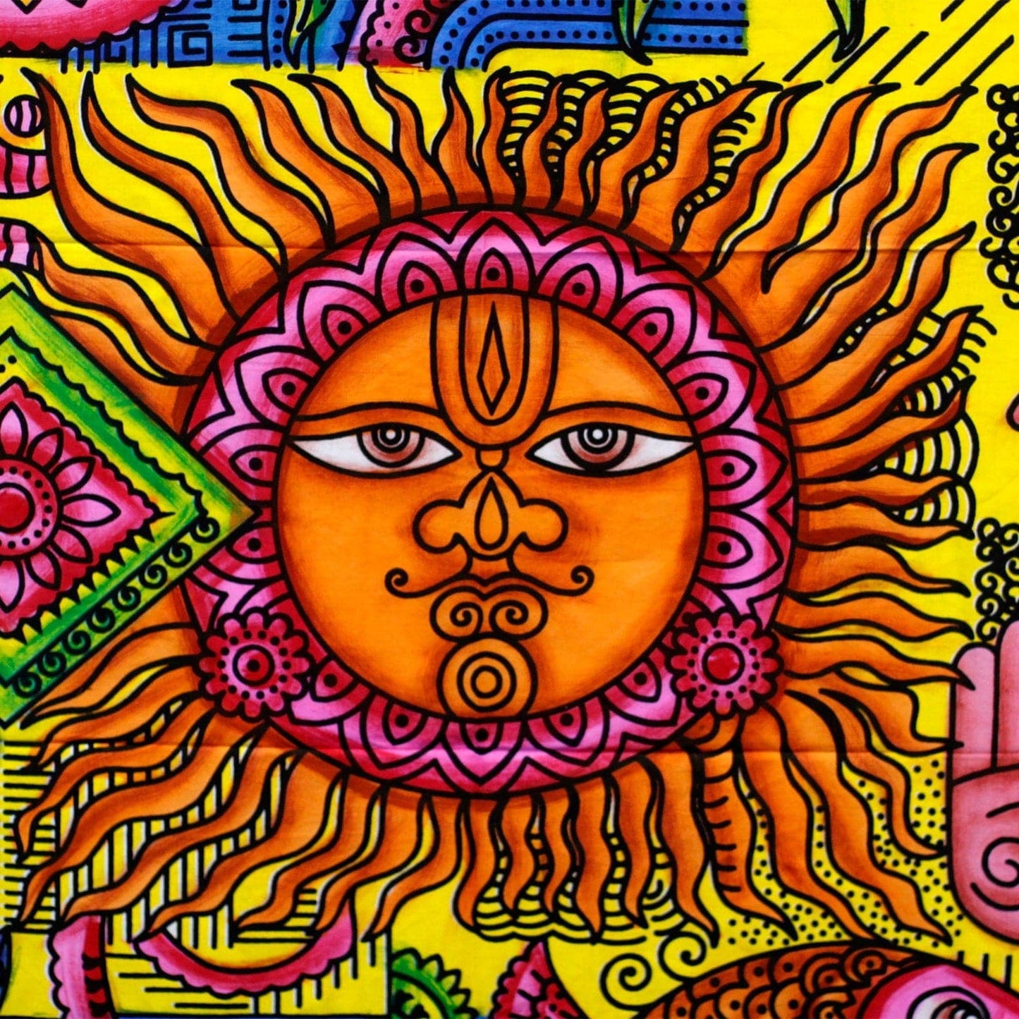 Bliss Handbrushed Cotton Wall Art - Sun