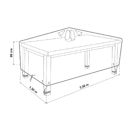 Bricocenter COVER FOR RECTANGULAR TABLE 250X130X60 LIGHT GREY