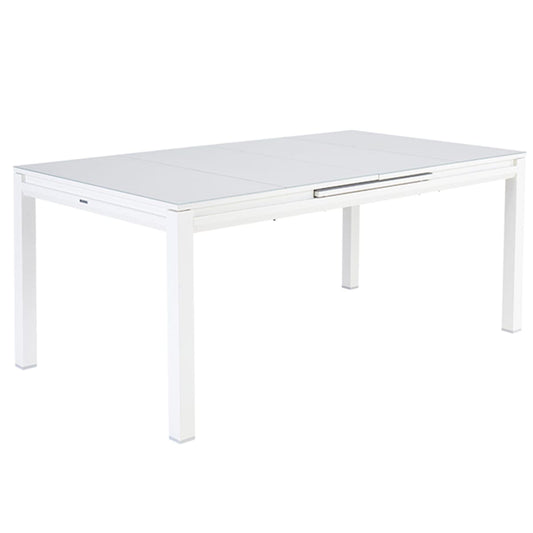 Bricocenter TABLE ODYSSEA II EASY NATERIAL 180/240X100 WHITE ALUMINIUM GLASS