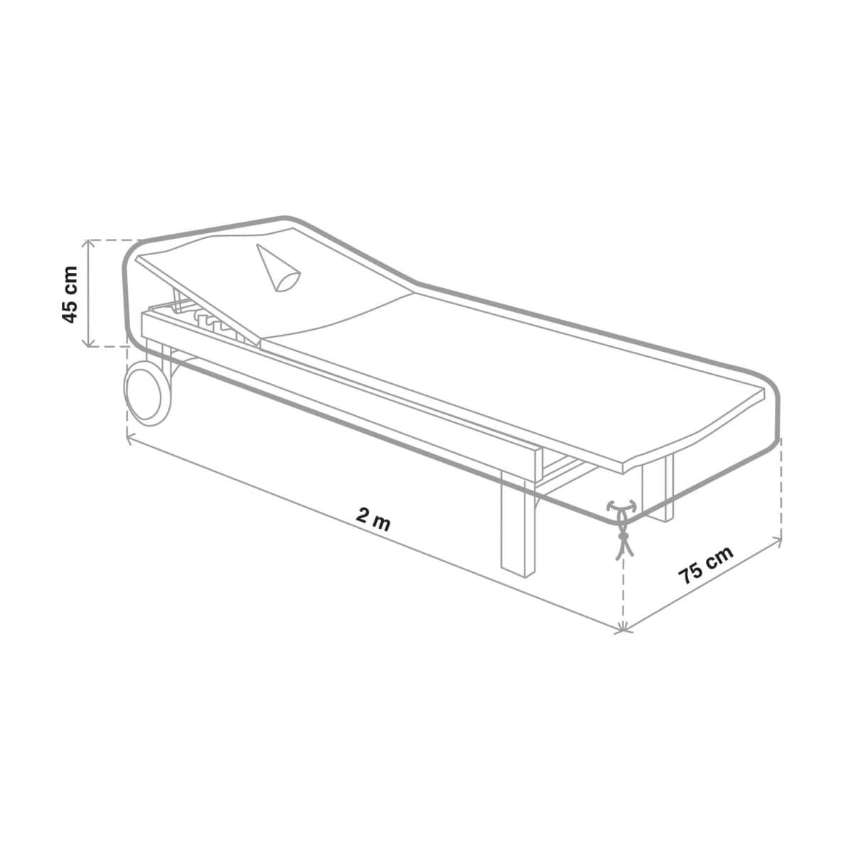 COT COVER NATERIAL 200X75X45 LIGHT GREY - best price from Maltashopper.com BR500013668