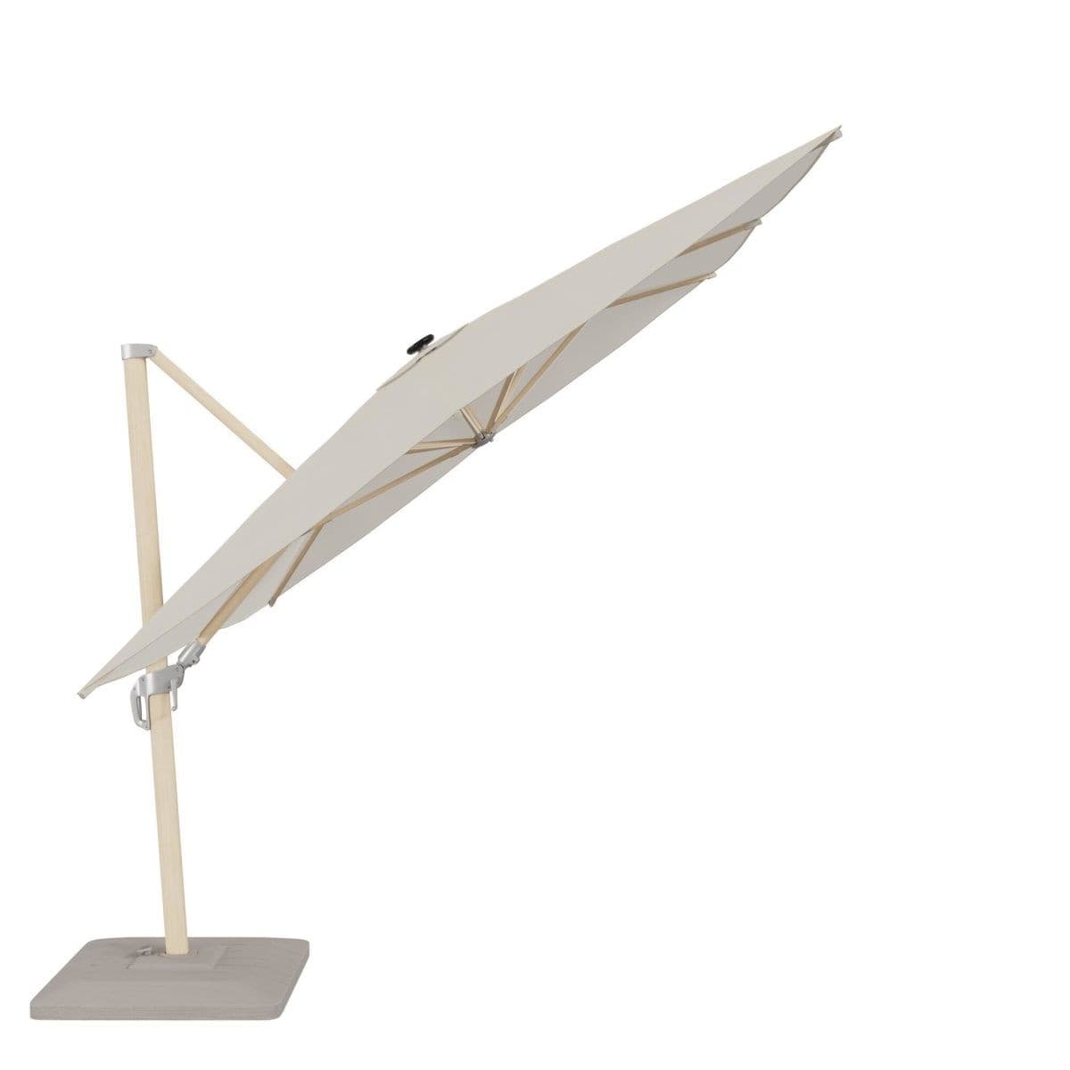 SONORA NATERIAL Umbrella with arm aluminum 280X390 white with led lighting