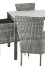 DAVOS NATERIAL TABLE 90X180X74 synthetic wicker aluminum and glass - best price from Maltashopper.com BR500012488