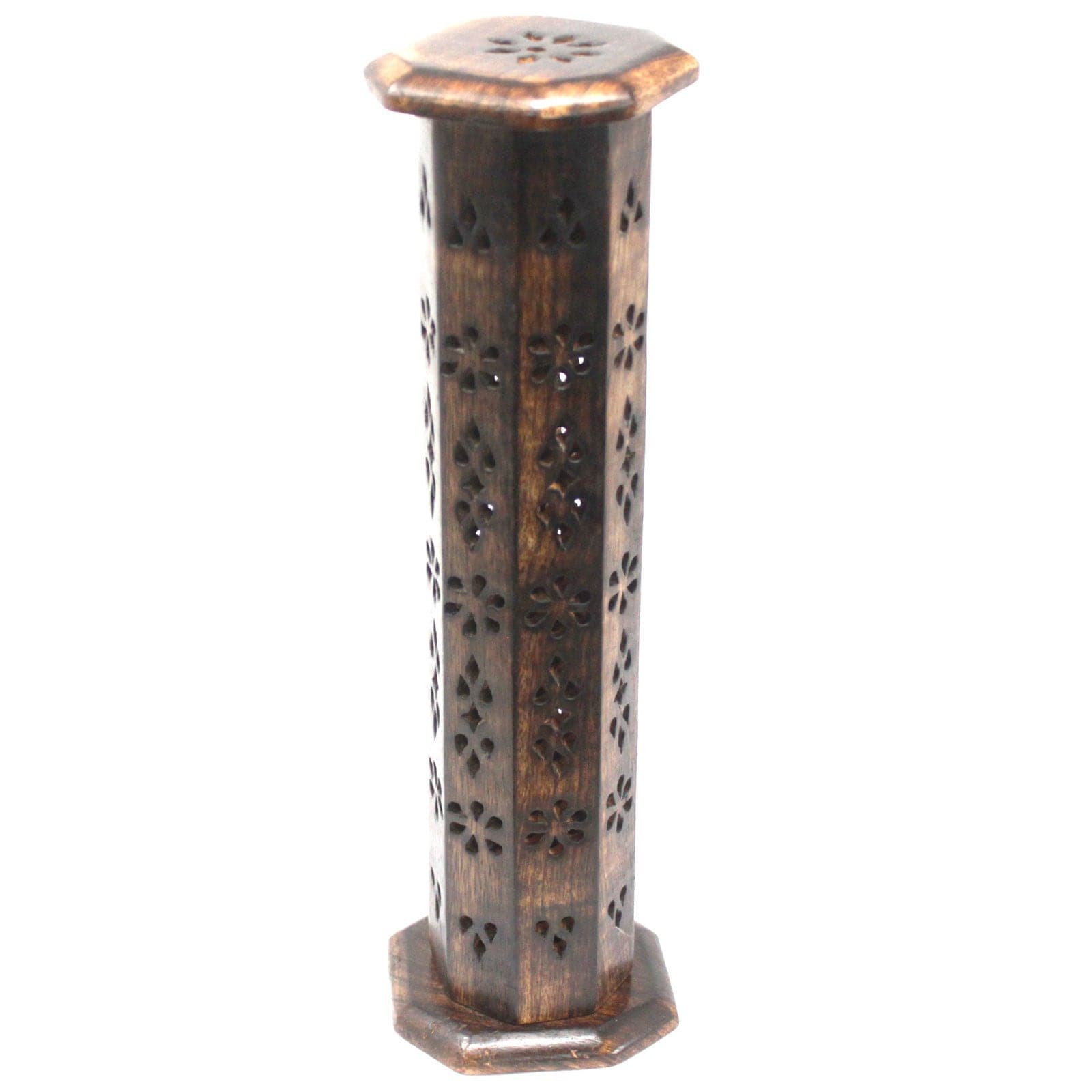 Mango Wood Hexagonal Tower - best price from Maltashopper.com ISH-172M