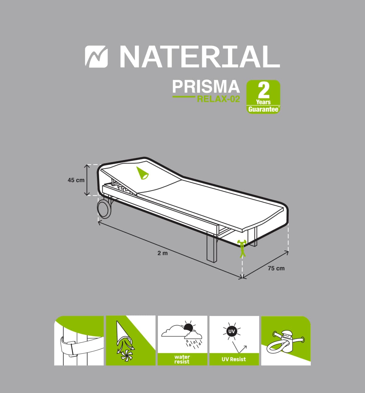 COT COVER NATERIAL 200X75X45 LIGHT GREY - Premium Relax Lounges, Coffee Sets from Bricocenter - Just €41.99! Shop now at Maltashopper.com