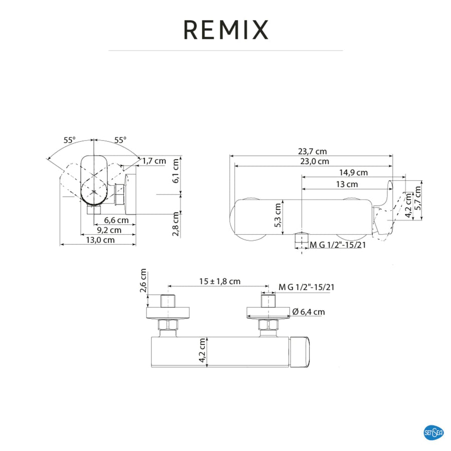 Bricocenter EXTERNAL SHOWER MIXER REMIX 2022 CHROME