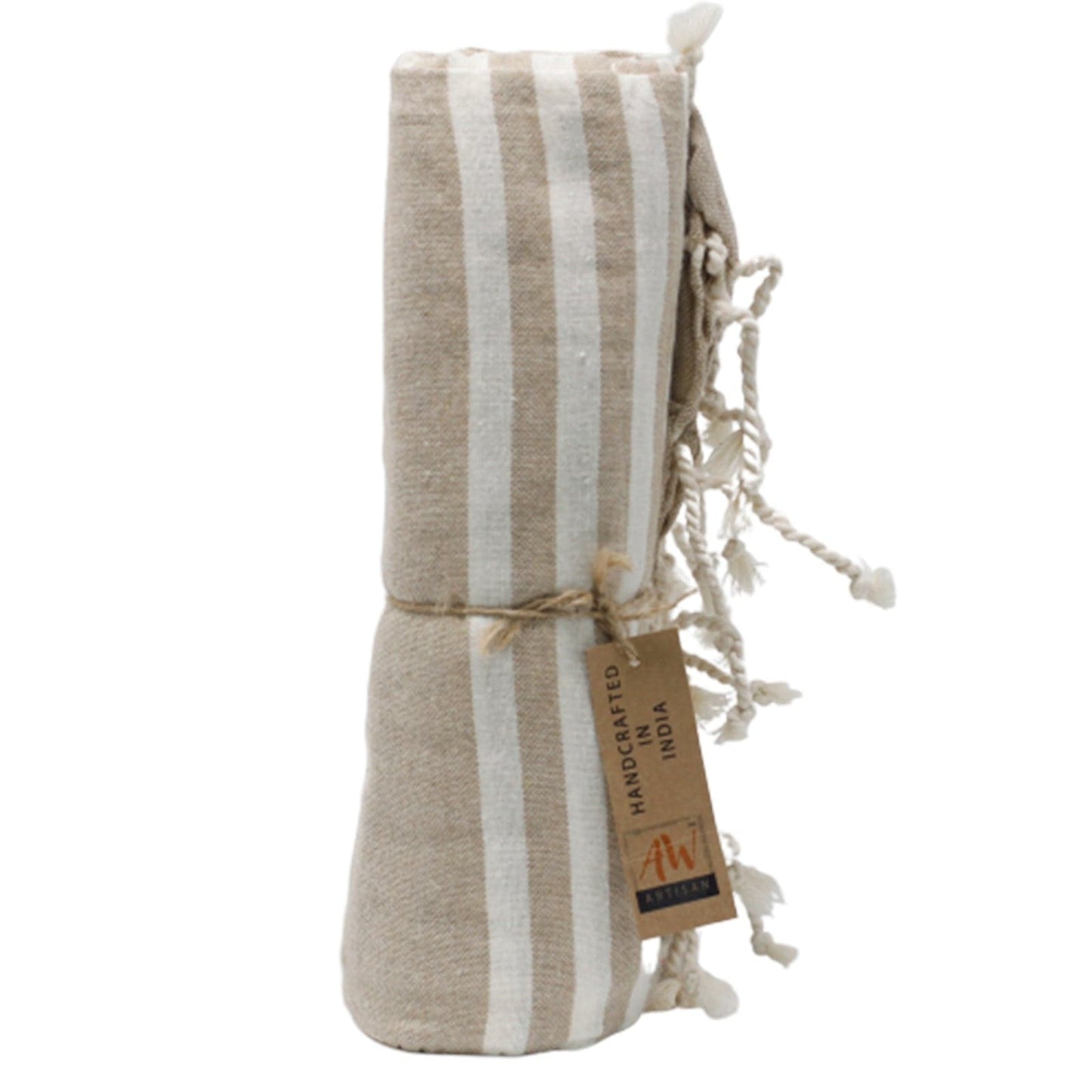 Cotton Pario Throw - 100x180 cm - Warm Sand - best price from Maltashopper.com CPT-07