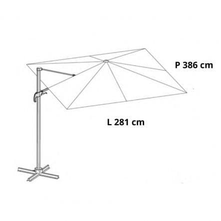 AURA NATERIAL - Steel and aluminum umbrella with gray polyester tarpaulin 2.9X3.9 M - best price from Maltashopper.com BR500011244