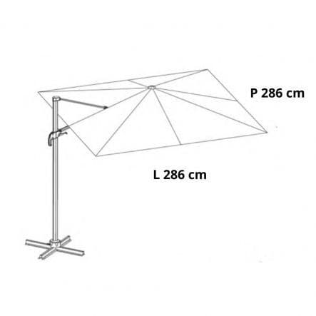 AURA NATERIAL - Steel and aluminum umbrella with gray polyester cloth 2.9X2.9M - best price from Maltashopper.com BR500011242