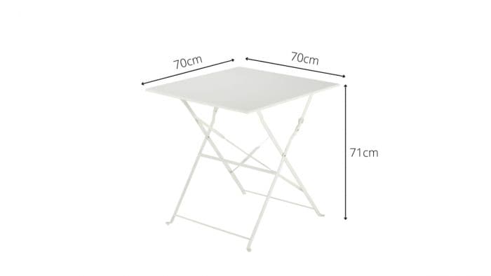 Bricocenter FLORA NATERIAL FOLDING TABLE 2 PLACES SQUARE STEEL 70X70XH71