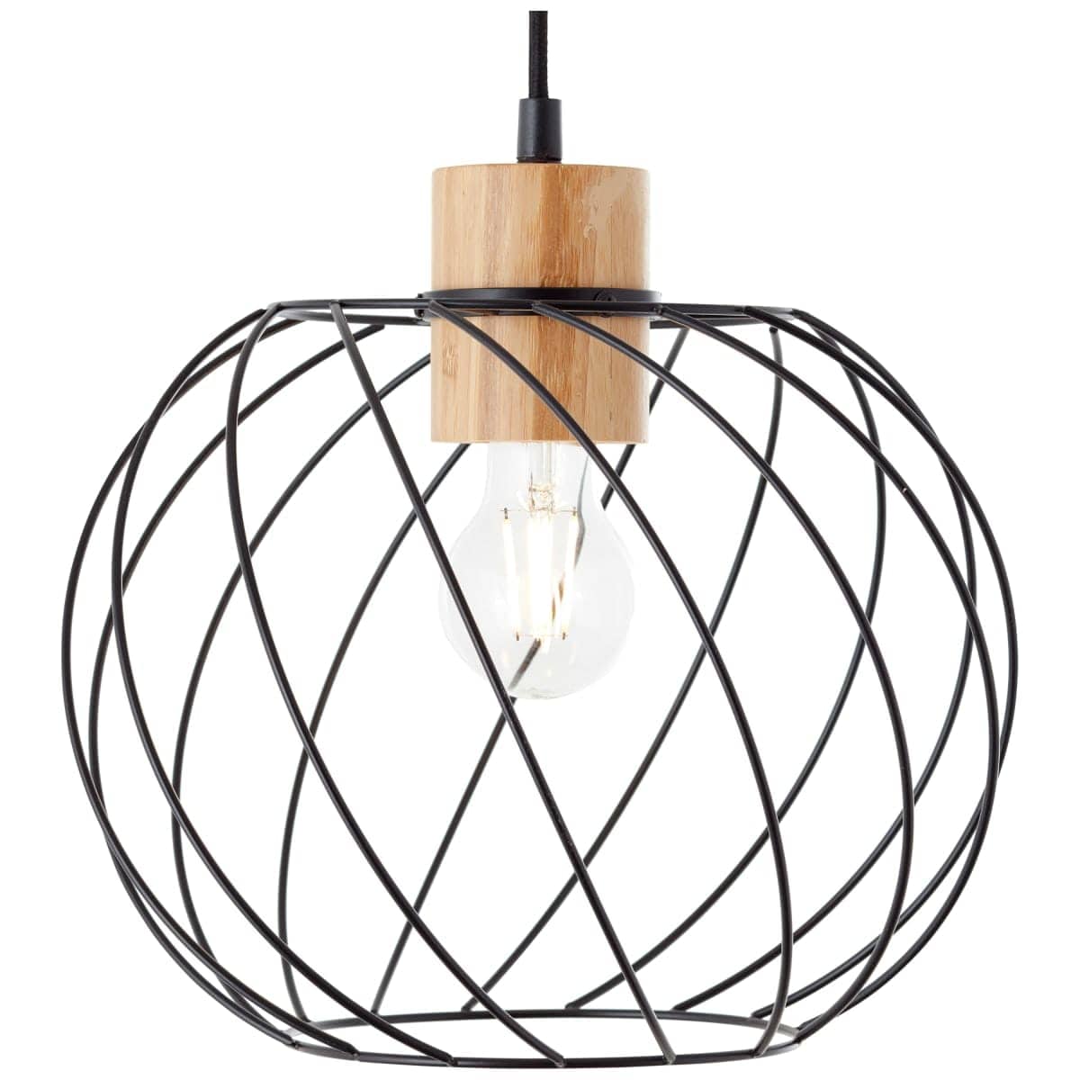 Bricocenter MALLOW BAMBOO AND BLACK METAL CHANDELIER D30 CM E27