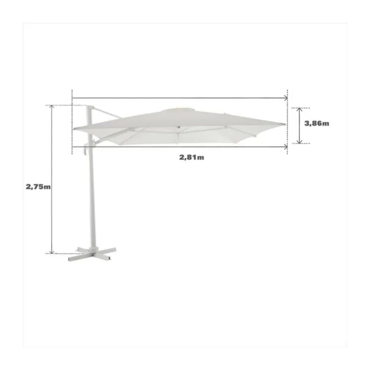 AURA NATERIAL Arm umbrella 290X390 white aluminum - best price from Maltashopper.com BR500013622