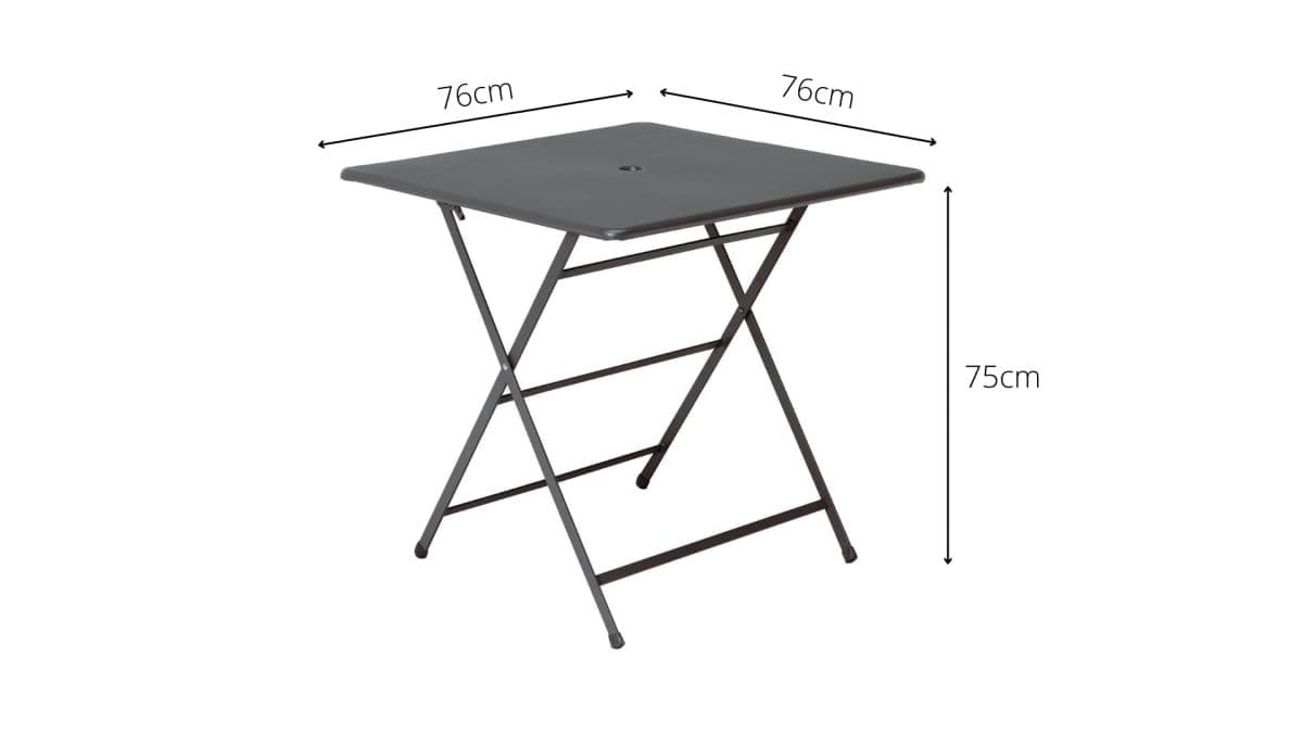 PIEGH TABLE. CASSIS 76X76cm anthracite - best price from Maltashopper.com BR500013039