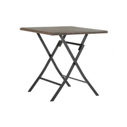 ZENA ORIGAMI TABLE 70X70 folding, synthetic wicker and steel - best price from Maltashopper.com BR500012484