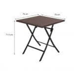 ZENA ORIGAMI TABLE 70X70 folding, synthetic wicker and steel - best price from Maltashopper.com BR500012484