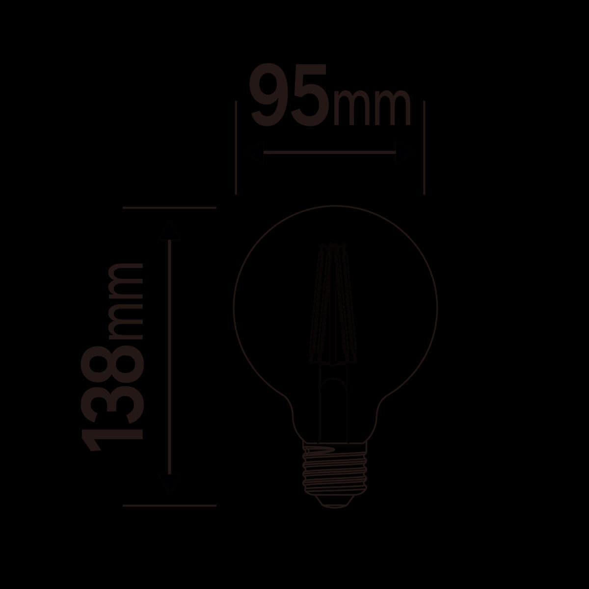 LED DECORATIVE BULB E27= 60W GLOBE AMBER - best price from Maltashopper.com BR420007091