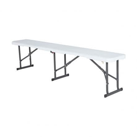 LIFETIME NAZERAL - Folding steel and polypropylene garden bench - White - 28x183xh43 - best price from Maltashopper.com BR500005958