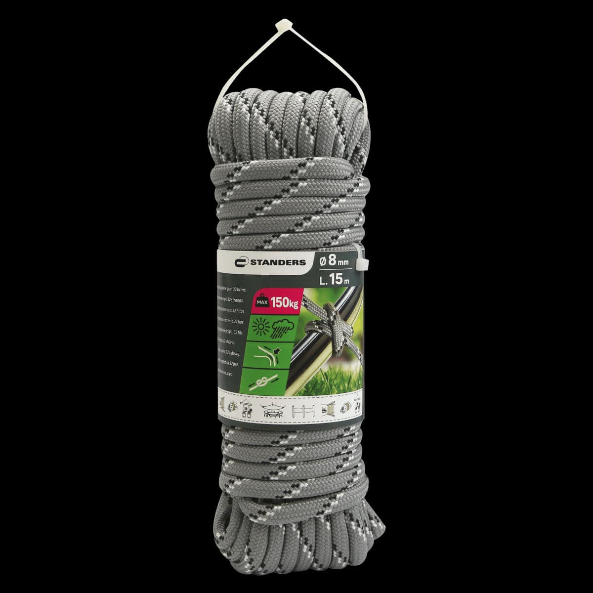 GREY BRAIDED PP ROPE 8MM 15M - Premium  from Bricocenter - Just €12.99! Shop now at Maltashopper.com