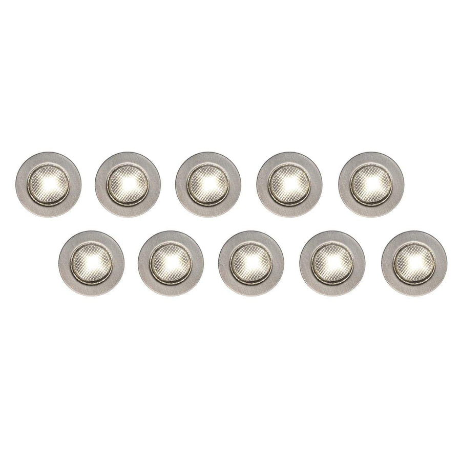 Bricocenter 10 RECESSED SPOTLIGHTS COLOURADO ALUMINIUM GREY D2.5 H3 CM LED 0.5W NATURAL LIGHT IP65