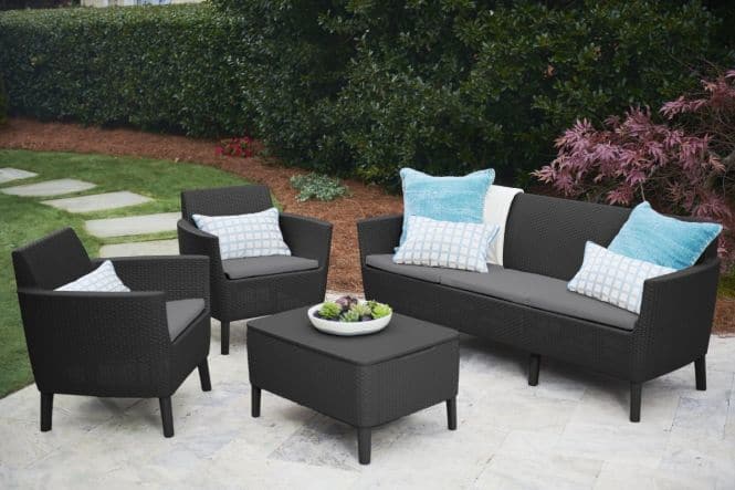 SALEMO 3-SEATER SOFA 187X66,5X76H GRAPHITE WITH CUSHIONS - Premium Relax Lounges, Coffee Sets from Bricocenter - Just €259.99! Shop now at Maltashopper.com