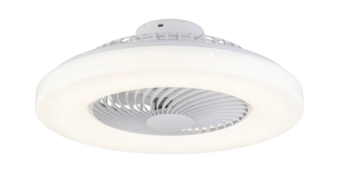 CEILING LIGHT WITH FAN SCIROCCO PLASTIC WHITE D60 CM LED 40W CCT SMART - best price from Maltashopper.com BR420008419