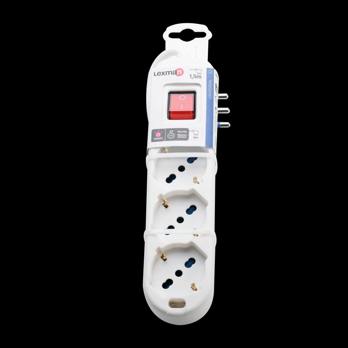 Bricocenter 3-PIN UNVERSAL MULTISOCKET WITH SWITCH AND CABLE