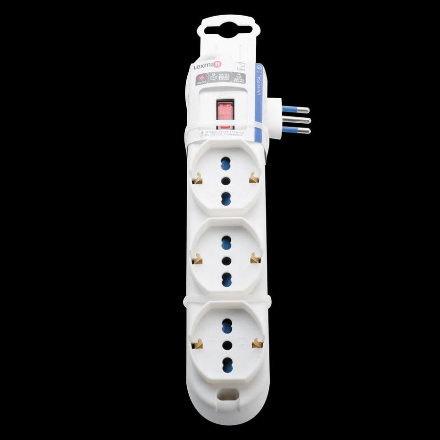 MULTIPRESACON 3 UNIVERSAL SOCKETS AND 6 SOCKETS 10/16A WITH SAFETY SWITCH AND CABLE - best price from Maltashopper.com BR420006806