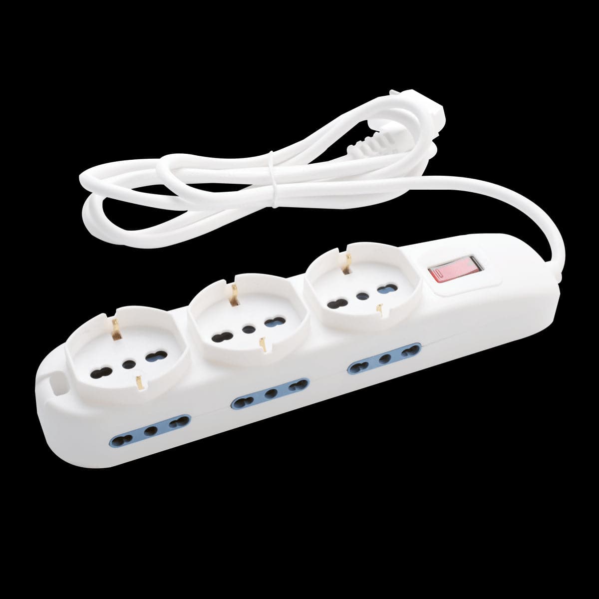 MULTIPRESACON 3 UNIVERSAL SOCKETS AND 6 SOCKETS 10/16A WITH SAFETY SWITCH AND CABLE