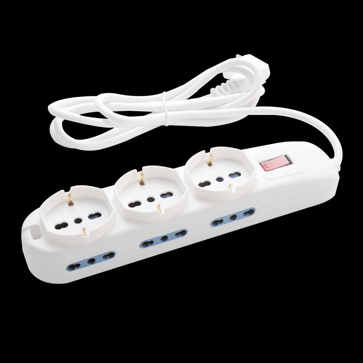 MULTIPRESACON 3 UNIVERSAL SOCKETS AND 6 SOCKETS 10/16A WITH SAFETY SWITCH AND CABLE - best price from Maltashopper.com BR420006806