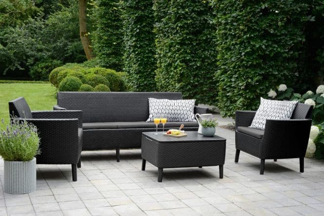 SALEMO 3-SEATER SOFA 187X66,5X76H GRAPHITE WITH CUSHIONS - Premium Relax Lounges, Coffee Sets from Bricocenter - Just €259.99! Shop now at Maltashopper.com