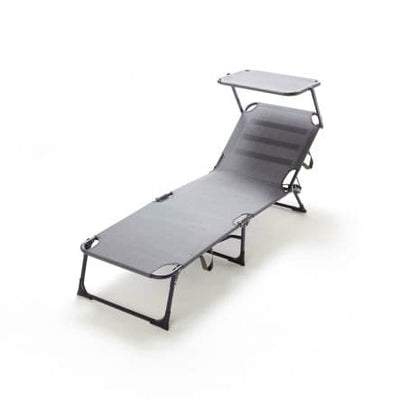 RODI FOLDING COT WITH CANOPY 192 X 58.5 X 29 CM IN ANTHRACITE-COATED ALUMINIUM - best price from Maltashopper.com BR500013078