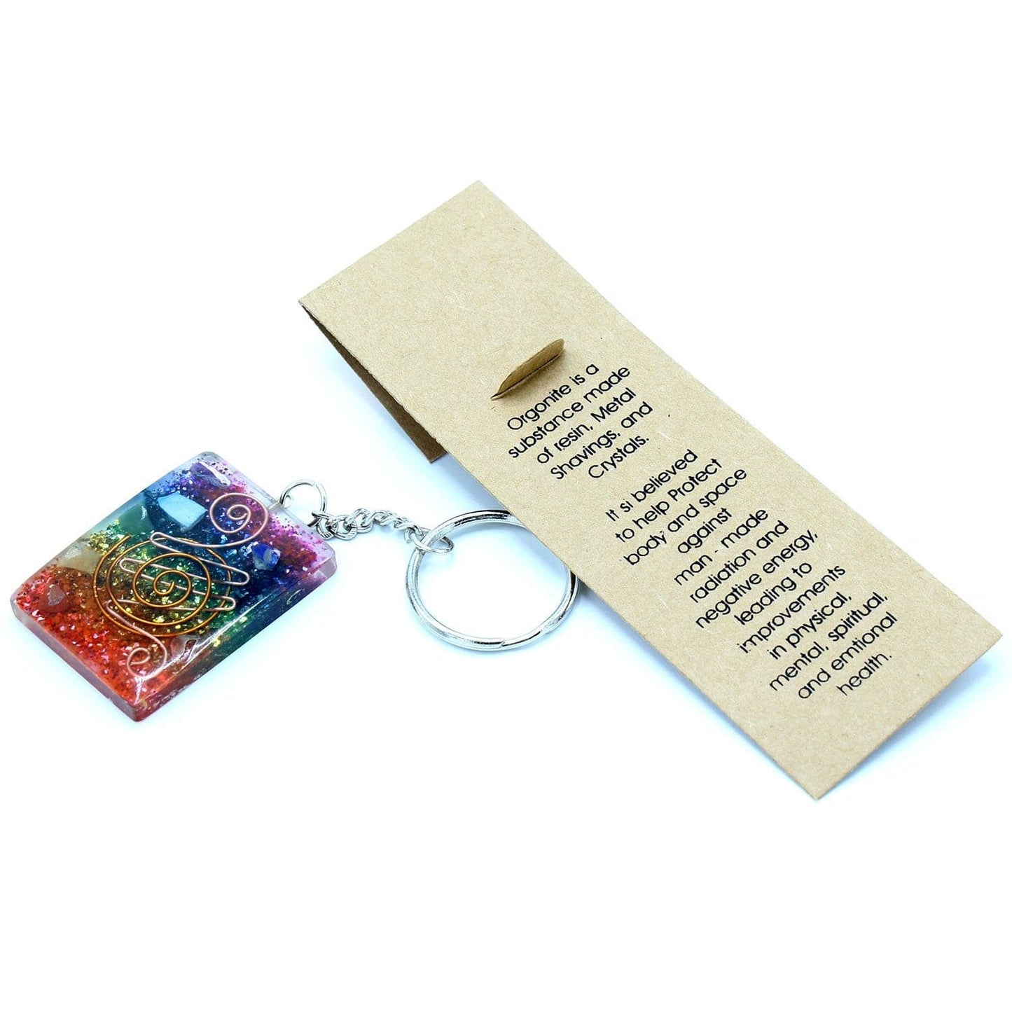 Orgonite Power Keyring - Home Protect Copper and Chakra - best price from Maltashopper.com ORGK-05