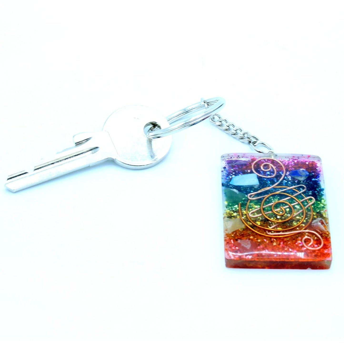 Orgonite Power Keyring - Home Protect Copper and Chakra - best price from Maltashopper.com ORGK-05