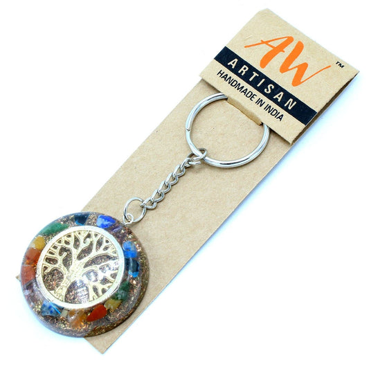 Orgonite Power Keyring - Gemstones Chakra Tree of Life - best price from Maltashopper.com ORGK-07