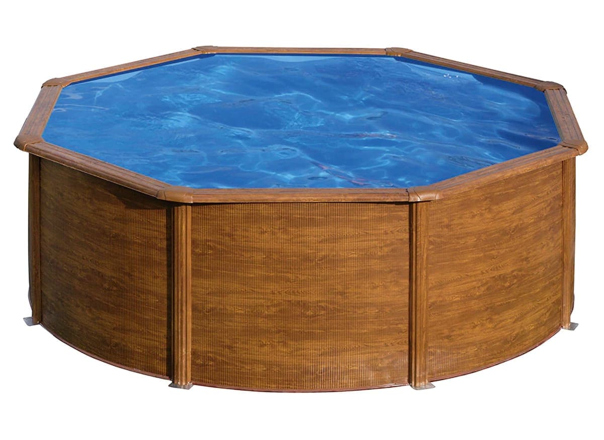 ROUND SWIMMING POOL WITH WOODEN DECORATION DIAM. 350 H 120 WITH SAND FILTER