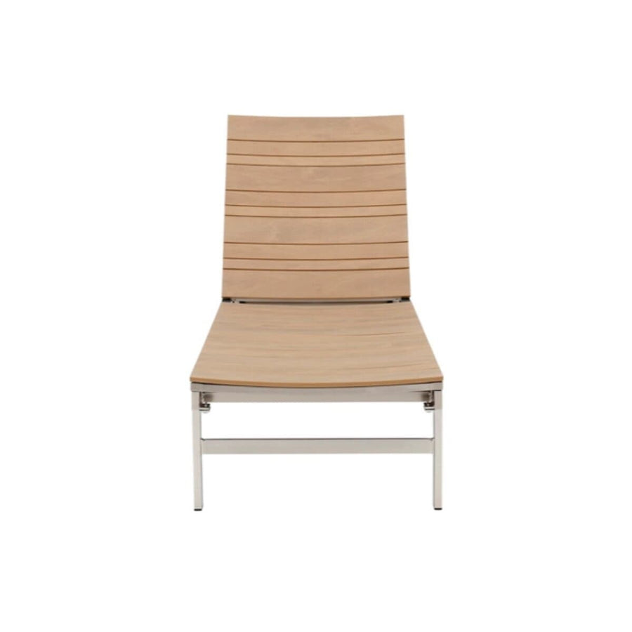Bricocenter MENORCA NATERIAL ALUMINIUM POLYWOOD 195X65 WOOD-EFFECT SUN LOUNGER