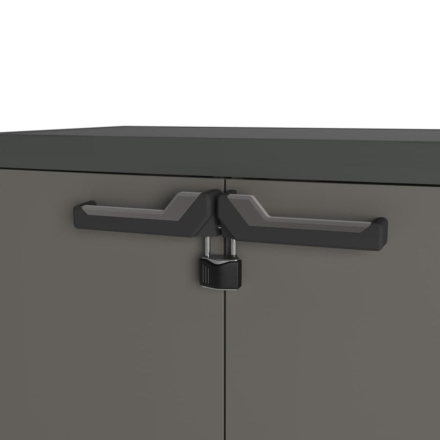LOW CABINET 2 DOORS 1 SHELF 68X39X83H DARK GREY - Premium Resin wardrobes from Bricocenter - Just €58.99! Shop now at Maltashopper.com