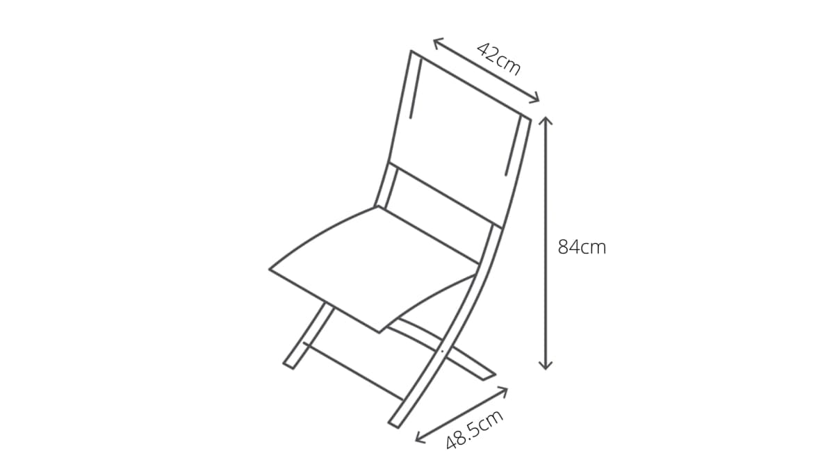 EMYS NATERIAL FOLDING CHAIR STEEL TEXTILENE SEAT GREY 42X52XH83 - best price from Maltashopper.com BR500009532