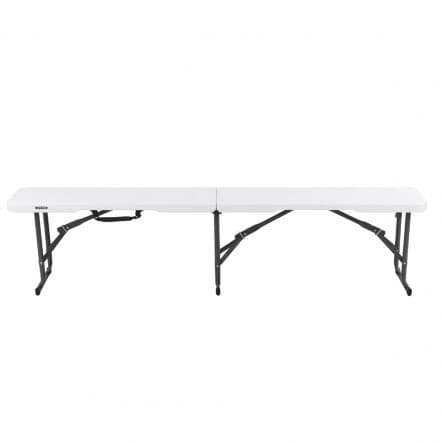 LIFETIME NAZERAL - Folding steel and polypropylene garden bench - White - 28x183xh43 - best price from Maltashopper.com BR500005958