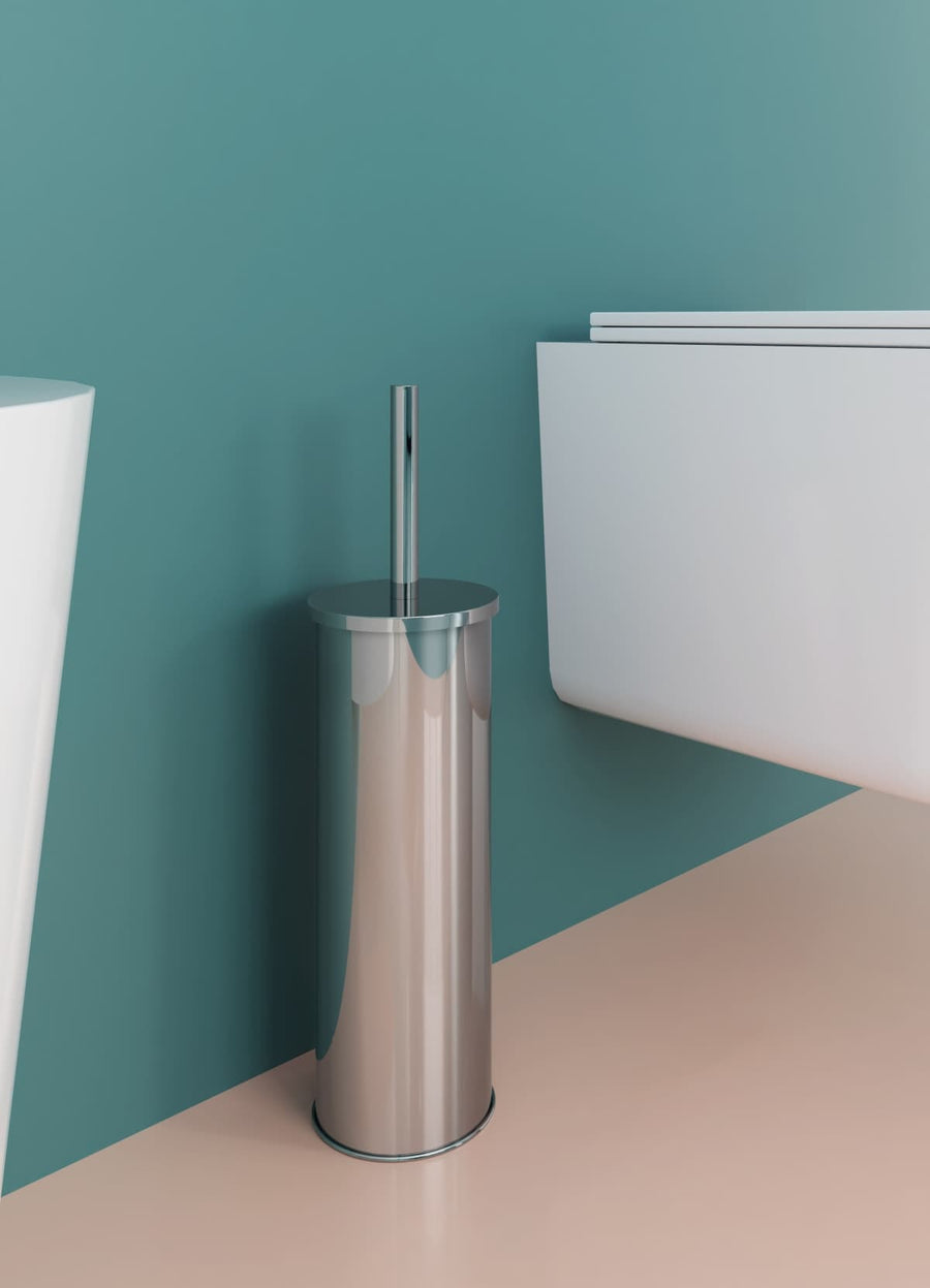 Bricocenter CHROME-PLATED WALL TOILET BRUSH HOLDER COLD WIND